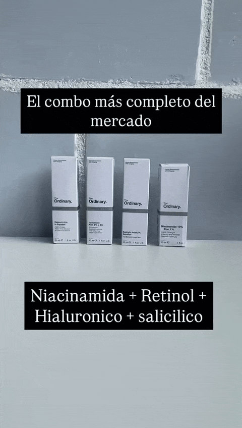 EL SUPER COMBO: Niacinamida + Retinol + A. Hialuronico + A. Salicilico The Ordinary